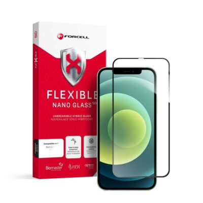 Forcell Flexible Nano Glass 5D for iPhone 12/12 Pro μαύρο