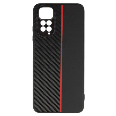 TechWave Stripe Carbon case for Xiaomi Redmi Note 11 / 11s black – red