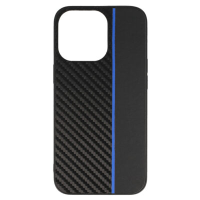 TechWave Stripe Carbon case for iPhone 13 Pro Max black – blue