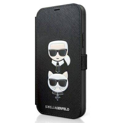 Karl Lagerfeld KLFLBKP12SSAKICKCBK iPhone 12 Mini 5,4″ black Book Saffiano Karl & Choupette