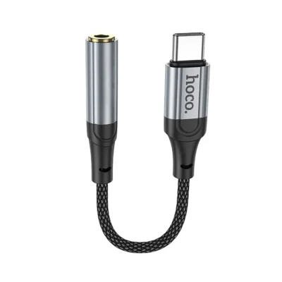 Hoco LS36 Fresh αντάπτορας AUX USB-C σε jack 3.5mm, 0.12μ., μαύρο