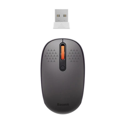 Baseus Tri-Mode F01B ασύρματο ποντίκι, Bluetooth 5.0, 2.4G, USB-C, 1600 DPI, frosted Grey