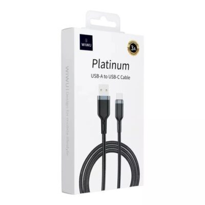 WiWU Wi-C019 Platinum Series καλώδιο φόρτισης – δεδομένων USB-A σε USB-C,3A, 1.2m, μαύρο