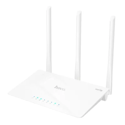 Hoco HI30 Wireless Router WiFi 4, 300Mbps, λευκό