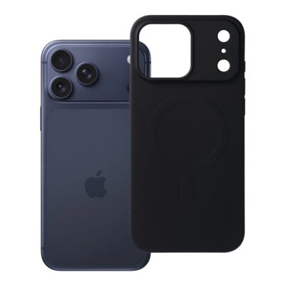 Case for iPhone 17 PRO MAX Silicone Mag Cover compatible with MagSafe (big hole) black