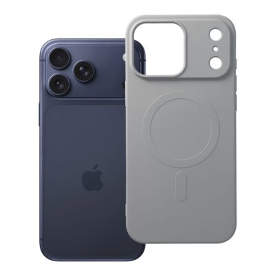 Case for iPhone 17 PRO MAX Silicone Mag Cover compatible with MagSafe (big hole) titanium