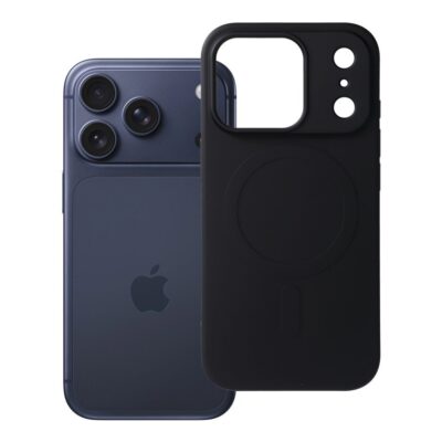 Case for iPhone 17 PRO Silicone Mag Cover compatible with MagSafe (big hole) black