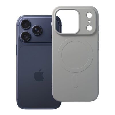 Case for iPhone 17 PRO Silicone Mag Cover compatible with MagSafe (big hole) titanium