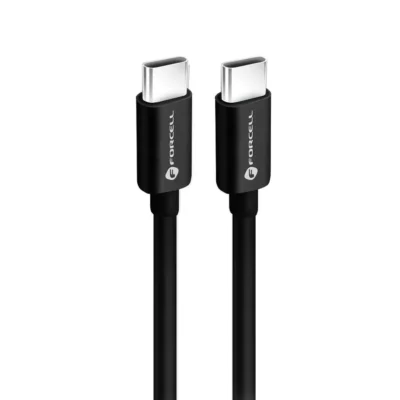 Forcell F-Energy C338 καλώδιο φόρτισης-δεδομένων, Type-C σε Type-C, PD, QC4.0, 60W, 3μ, μαύρο