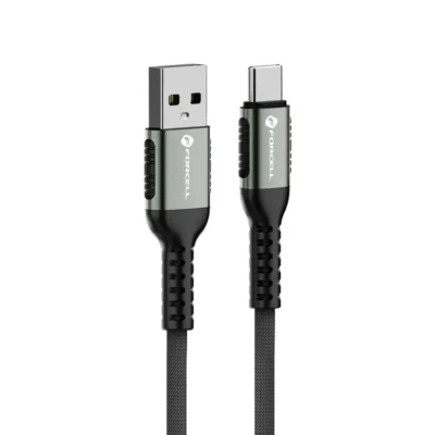 Forcell F-Energy Cafule C256 καλώδιο φόρτισης- δεδομένων USB-A σε Type-C, QC4.0, 66W, 3μ, μαύρο