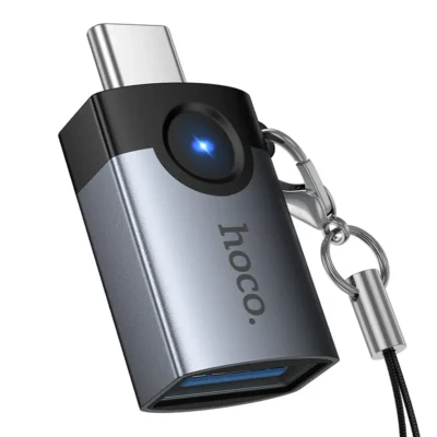 Hoco UA46 Victory αντάπτορας OTG Lightning(αρσενικό) σε USB-A(θηλυκό), γκρι