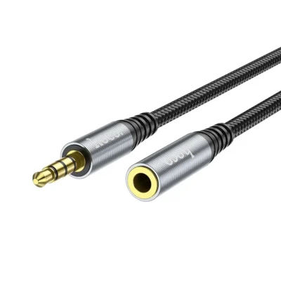 Hoco UPA20 καλώδιο επέκτασης ήχου AUX Jack 3.5mm (αρσενικό σε θηλυκό), 2μ., μαύρο