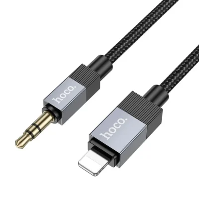Hoco UPA32A καλώδιο AUX 3,5mm σε Lightning, Hi-Fi DAC μετατροπέας, 1μ., μαύρο