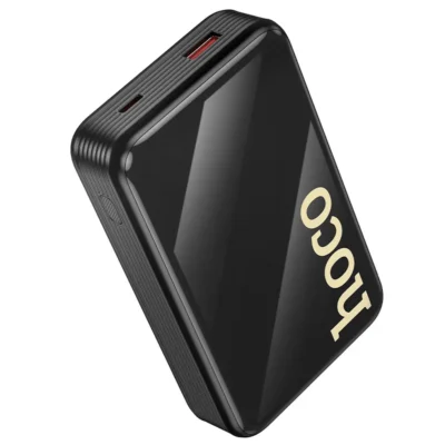 Hoco Q37A “Graceful” powerbank 20.000mAh, ενσωματωμένα καλώδια USB-C + Lightning, QC, PD, 22,5W, LED οθόνη, μαύρο
