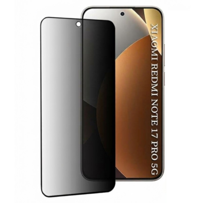 TechWave 5D Full Glue Privacy Tempered Glass for Xiaomi Redmi Note 17 Pro 5G black