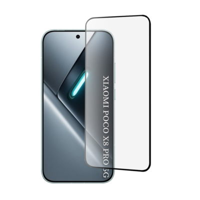 TechWave 5D Full Glue Tempered Glass for Xiaomi Poco X8 Pro 5G black